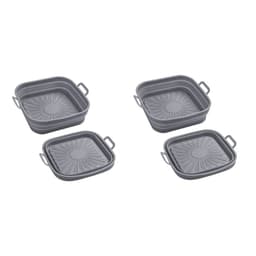 Taitettava neliö Air Fryer silikonimuotti 17,5 cm 2 kpl Harmaa