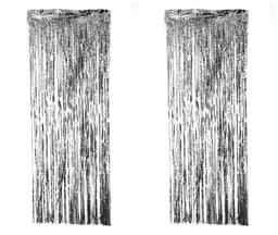 Juhla glitter drapery glitter verho hopea 1x2 metriä 2-pakkaus