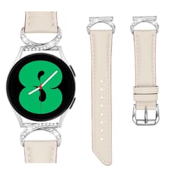 Klockarmband äkta läder 20 mm Samsung Galaxy Watch 4/5 Creme