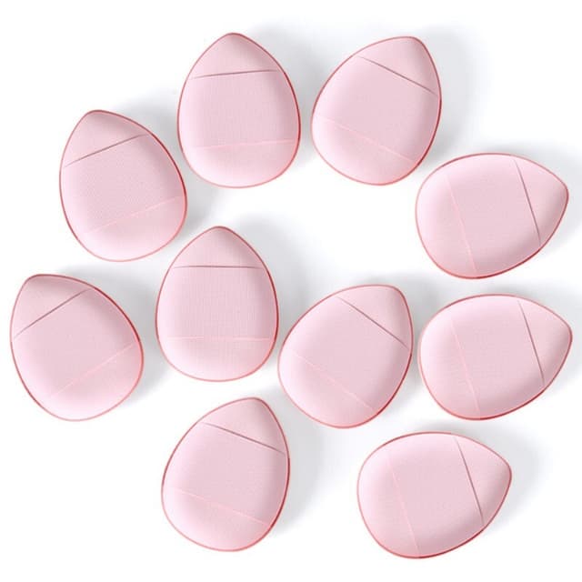 Finger Puff Makeup Svamper 10-pakning Rosa