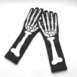 1 par Halloween lysende skjeletthansker med full finger for Cosplay-kostymefest Flerfarget