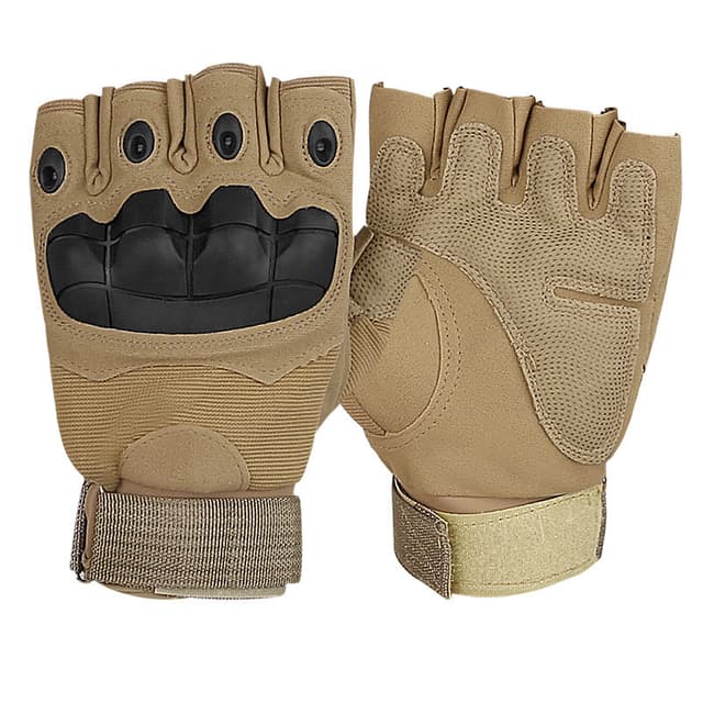 Halvfinger Outdoor Tactical Soft Shell Handskar Brun M
