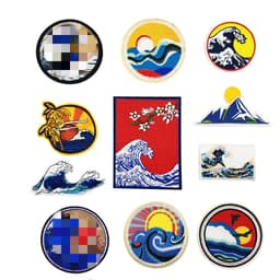 Strykelapper for reparasjonslapper for klær bølge