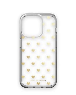 Clear Case iPhone 15PR Golden Hearts