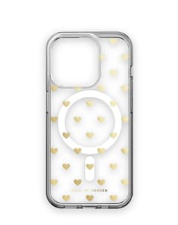 Clear Case MagSafe iPhone 15PR Golden Hearts