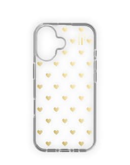 Clear Case iPhone 16 Golden Hearts
