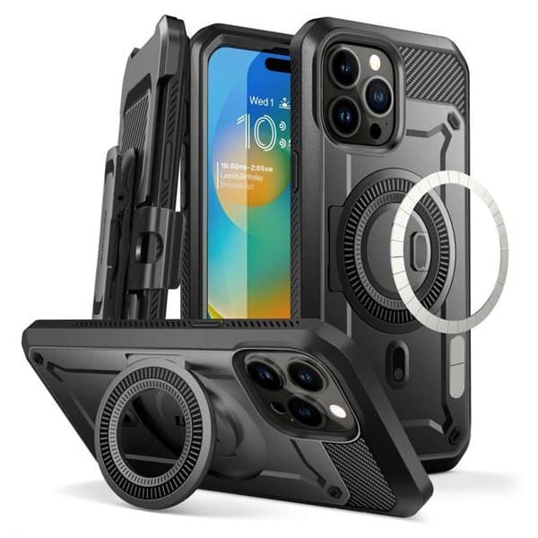 Supcase Ub Pro Mag Suojakotelo MagSafella iPhone 15 Prolle - musta