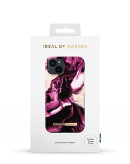 Printed Case iPhone 13 / 14 / 16e Golden Ruby Marble