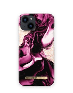 Printed Case iPhone 13 / 14 / 16e Golden Ruby Marble