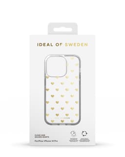 Clear Case iPhone 14 Pro Golden Hearts