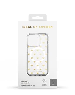 Clear Case MagSafe iPhone 15 Pro Golden Hearts