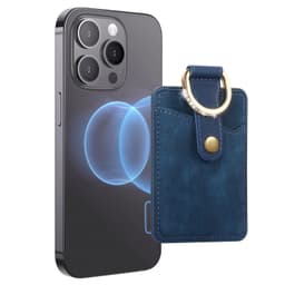 Magnetisk kortholder med justerbar stativ Ringholder for iPhone Blå