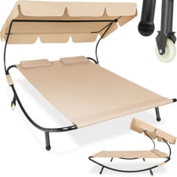 tectake Solsäng dubbel, för två personer - svart/beige