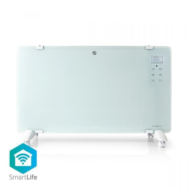 Nedis SmartLife Konveksjon Varmeapparat | Wi-Fi | Egnet til bad | Glasspanel | 2000 W | 2 Varmeinnstillinger | LED | 15 - 35 °C | Justerbar termostat | Hvit