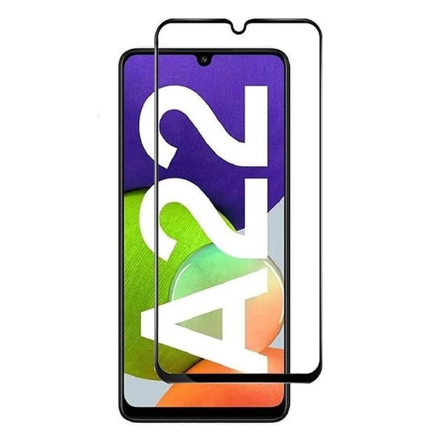 SKALO Samsung A22 5G Heltäckande Skärmskydd Härdat Glas - Svart