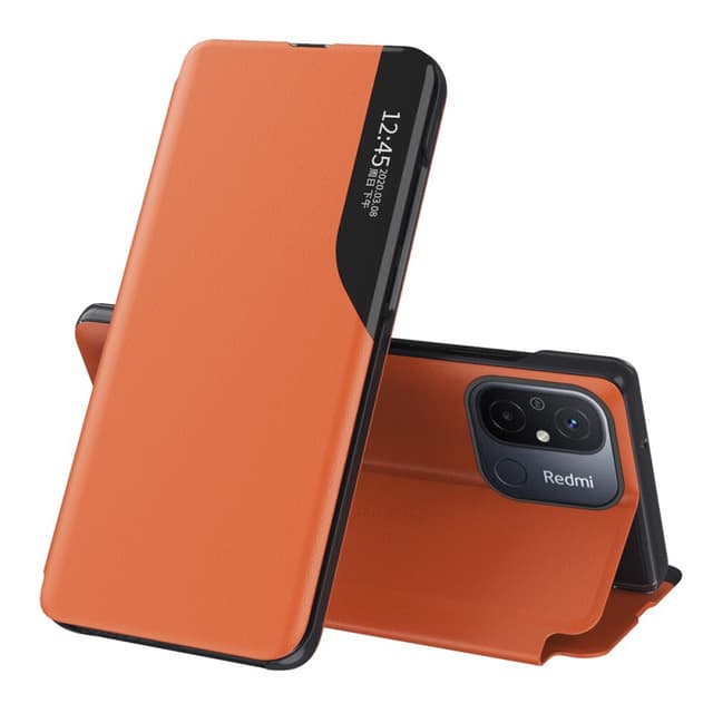 SKALO Xiaomi Redmi 12C 4G Clear View Window Fodral - Orange