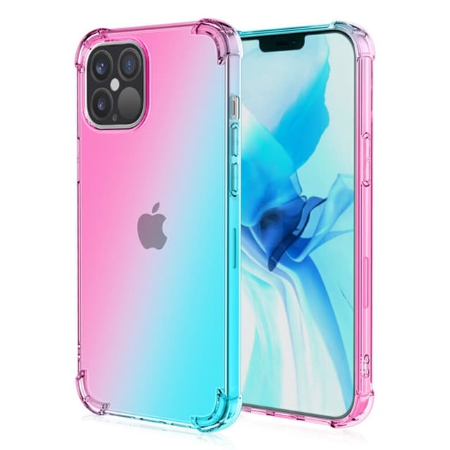 SKALO iPhone 15 Plus Gradient Extra strong TPU-skal - Rosa/Turkos