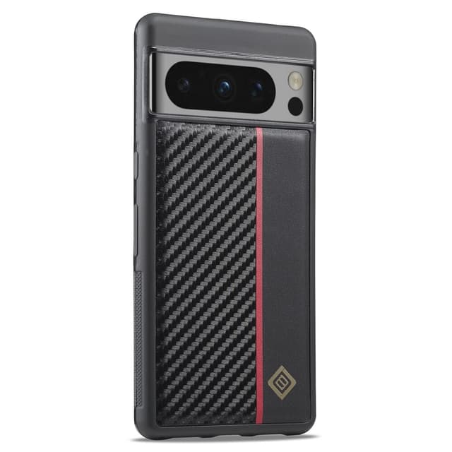 SKALO Google Pixel 8 Pro LC.IMEEKE Carbon Fiber PU-nahkakuori - Musta