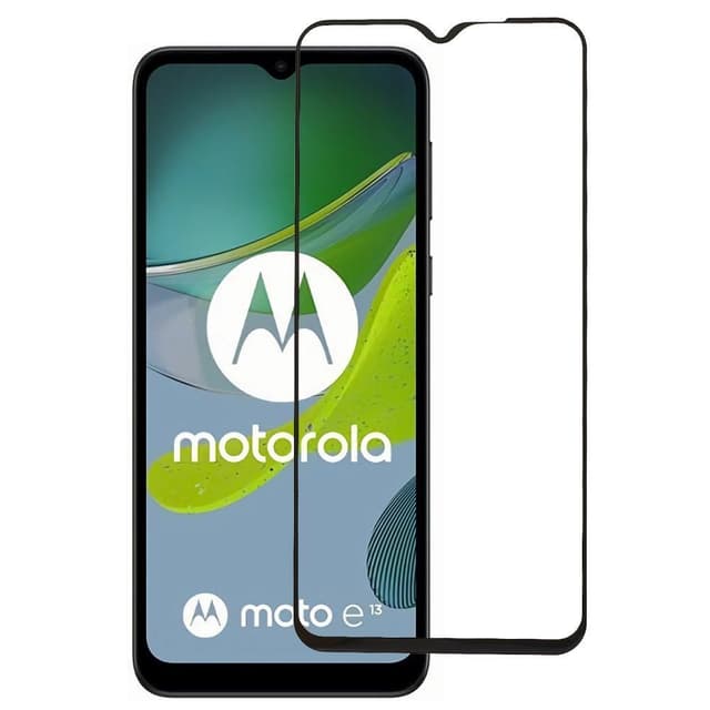 2-PACK SKALO Motorola Moto E13 4G Heltäckande Skärmskydd Härdat Glas - Svart