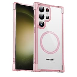 SKALO Samsung S24 Ultra Extra strong Magnetring Bumper TPU-skal - Rosa