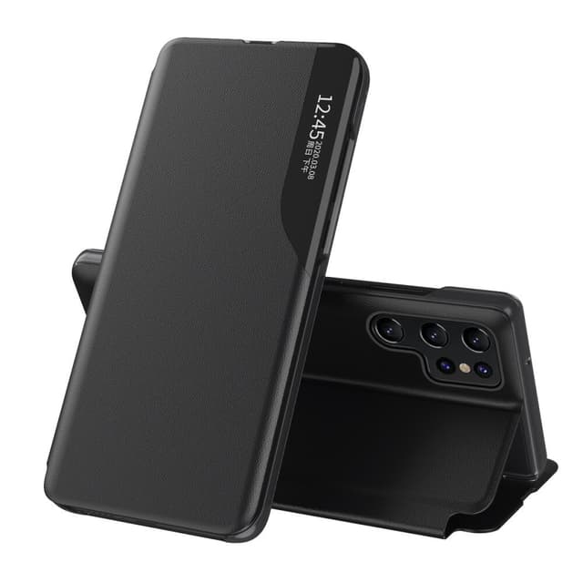 SKALO Samsung S24 Ultra Clear View Window Case - Musta