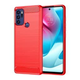 SKALO Moto G60S Armor Carbon Iskunkestävä TPU suojakuori - Punainen