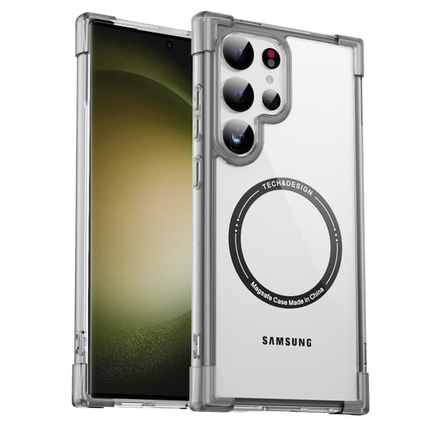SKALO Samsung S24 Ultra Erittäin vahva magneettinen rengas Bumper TPU-kuori - Musta