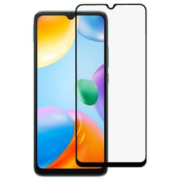 SKALO Xiaomi Redmi 10C Heltäckande Skärmskydd Härdat Glas - Svart