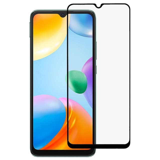 SKALO Xiaomi Redmi 10C Heltäckande Skärmskydd Härdat Glas - Svart