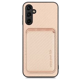 SKALO Samsung A14 4G/5G Carbon Fiber Cover med kortholder - Khaki