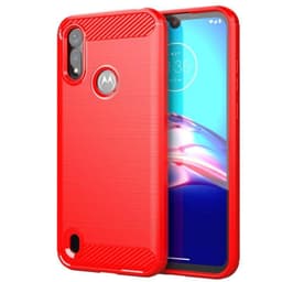 SKALO Motorola Moto E6i Armor Carbon Stöttåligt TPU-skal - Röd