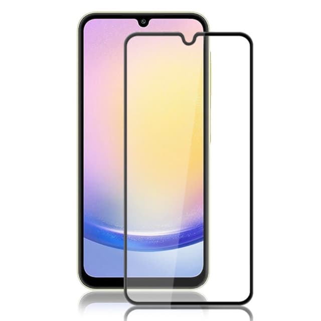 2-PACK SKALO Samsung A25 5G Heltäckande Skärmskydd Härdat Glas - Svart