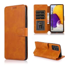 SKALO Samsung A52/A52s Premium Cut Lompakkokotelo - Vaaleanruskea
