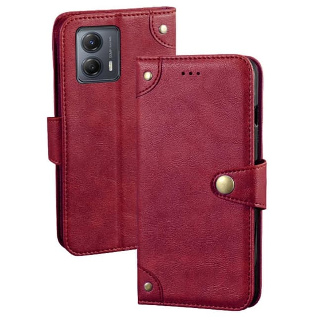 SKALO Motorola Moto G23 4G IDEWEI Plånboksfodral i PU-Läder - Röd