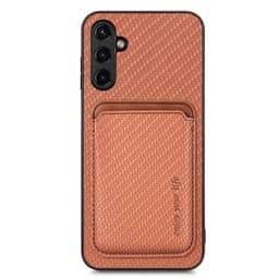 SKALO Samsung A54 5G Carbon Fiber Cover med kortholder - Brun