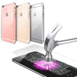 Silikon Skal Transparent + Härdat glas iPhone 6/6S