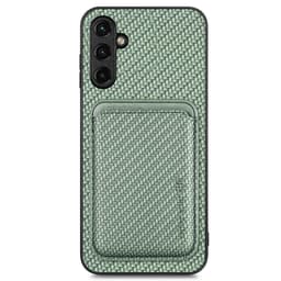 SKALO Samsung A14 4G/5G Carbon Fiber Skal med Korthållare - Grön