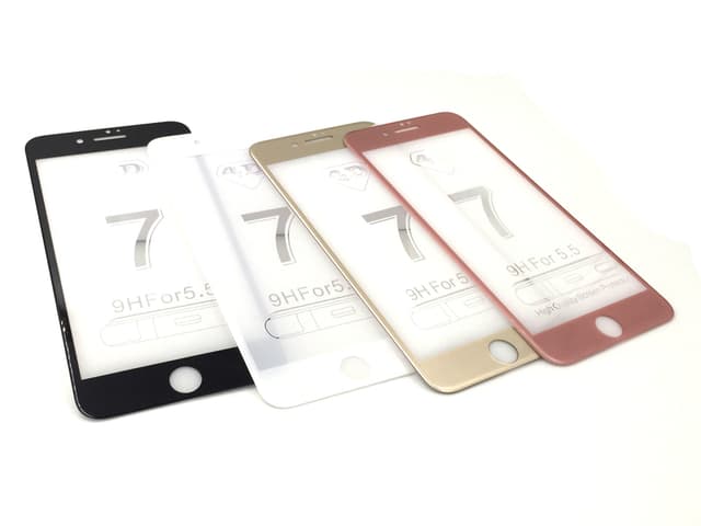 SKALO iPhone 7/8 Plus Heltäckande Skärmskydd Härdat Glas - Svart