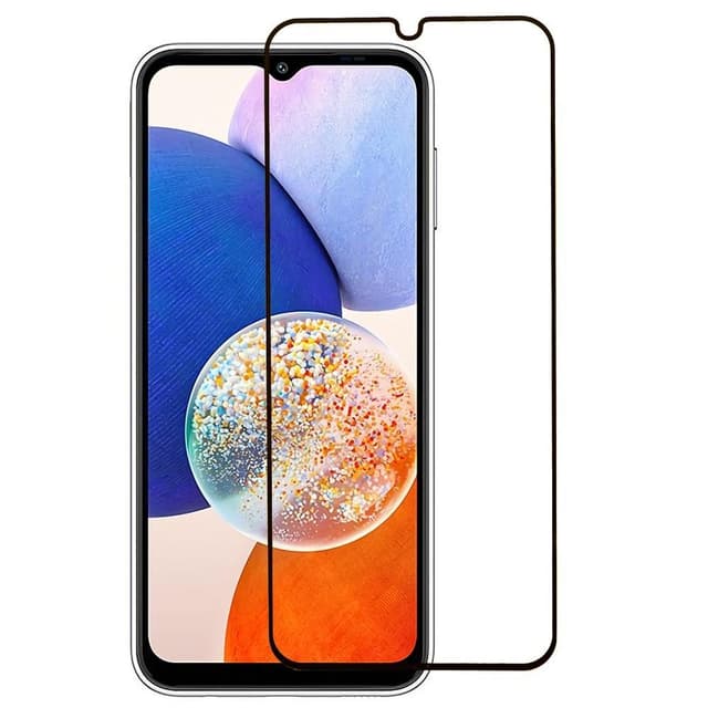 SKALO Samsung A14 4G/5G Heltäckande Skärmskydd Härdat Glas - Svart