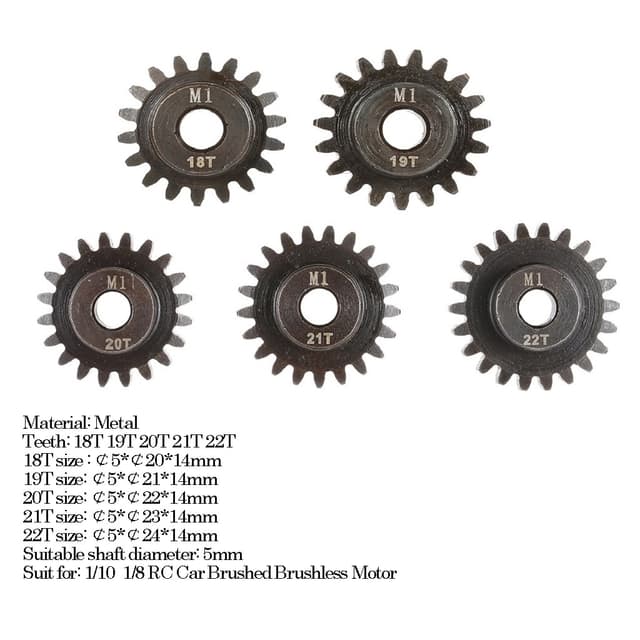 Surpass Hobby MOD1 18/19/20/21/22T Pinions Steel