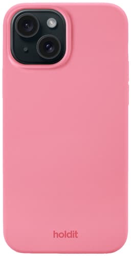 Holdit Silicone iPhone 15 etui (lyserød)