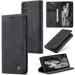 CASEME Retro Lompakkokotelo Samsung Galaxy A55 - Musta