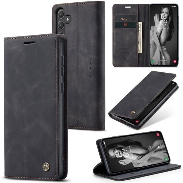 CASEME Retro Lompakkokotelo Samsung Galaxy A55 - Musta