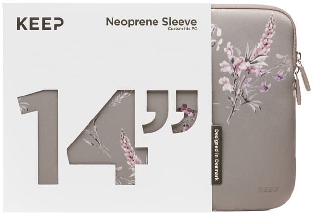KEEP 14" Neoprenetui for bærbar PC (Portabella Flower)
