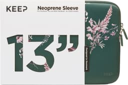 KEEP 13,6″ MacBook sleeve i neopren (Power Green Flower)