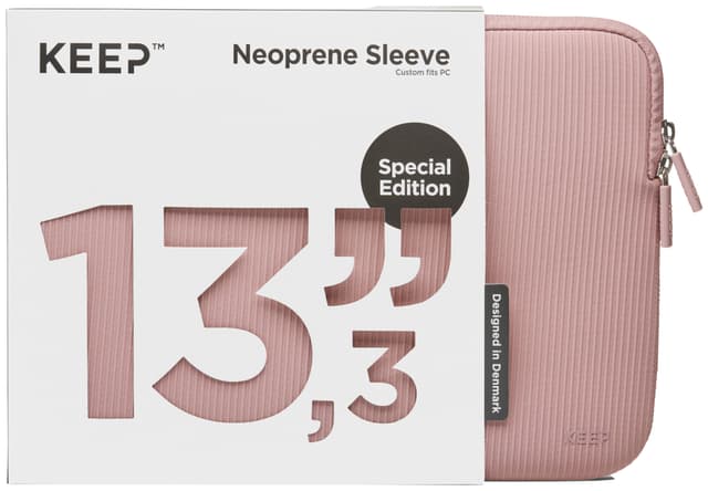 KEEP 13,3″ bærbar computer sleeve i neopren/tekstil (Rose Elegance)