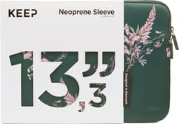 KEEP 13,3" Neopreneetui til bærbar PC (Power Green Flower)