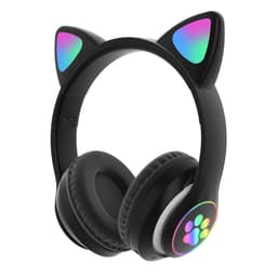 Bluetooth Over Ear Music Headset Glowing Cat Ear - Svart