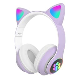 Bluetooth Over Ear Music Headset Glowing Cat Ear - Lila