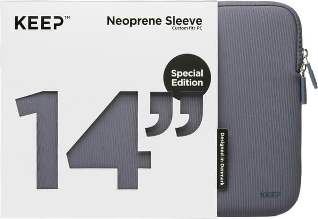 KEEP 14" neopren/textil laptopfodral (blå granit)